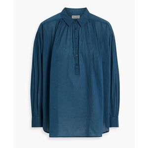 Nili Lotan Miles gathered cotton-voile blouse